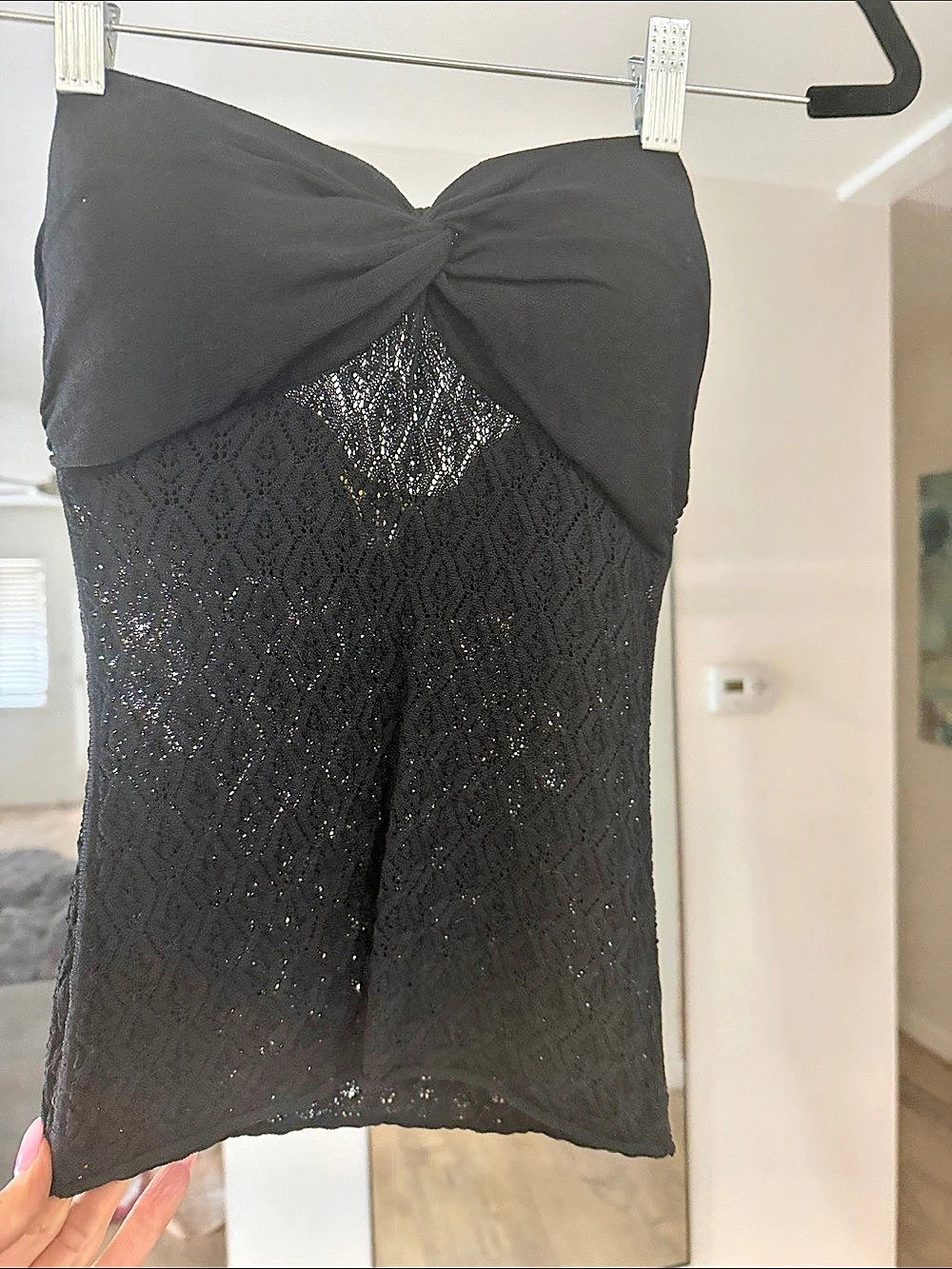 Catherine Malandrino Black Lace Overlay Top Size P Like Newπ€β¨